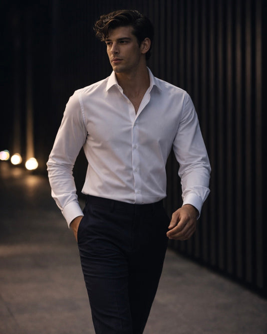 QL-02 — Stretch Pima Shirt — White