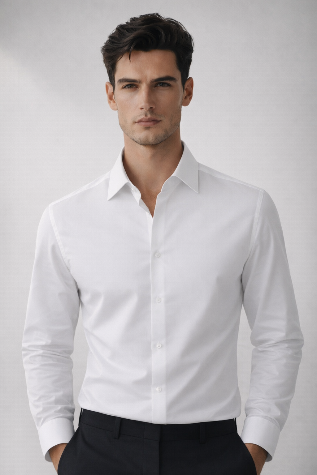 QL-02 — Stretch Pima Shirt — White