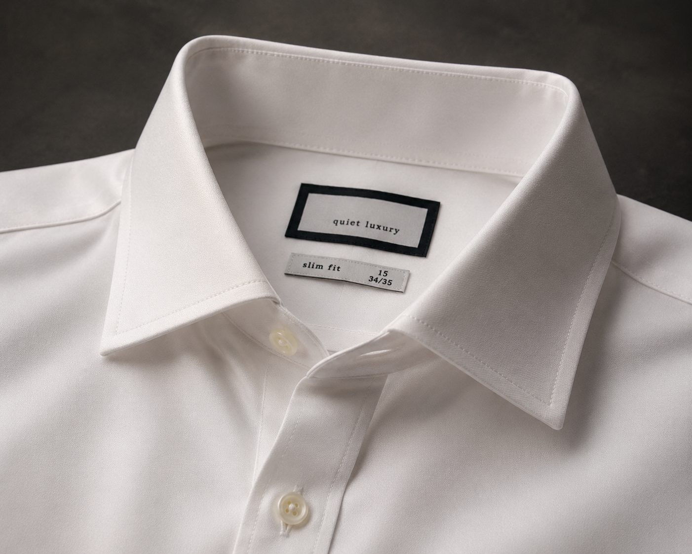 QL-01  — White Cotton Twill Dress Shirt (Non-Iron)