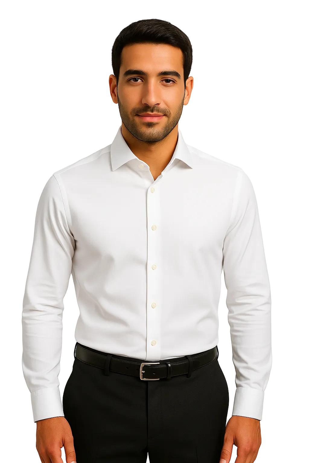 QL-01  — White Cotton Twill Dress Shirt (Non-Iron)